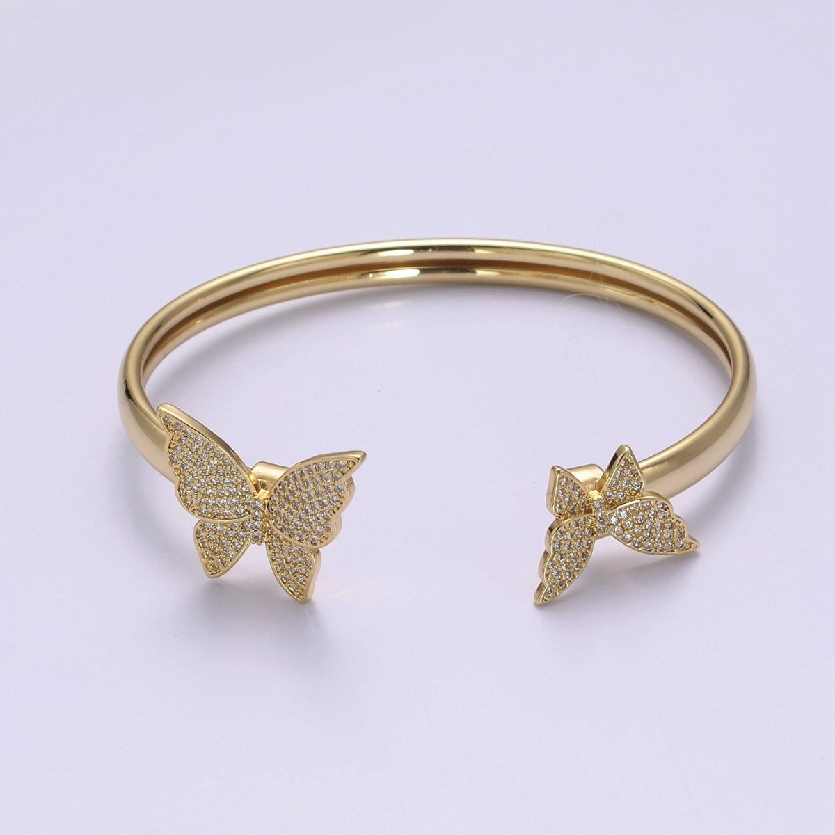 Gold Butterfly Bangle Bracelet Open Bracelet for Stackable Jewelry | WA-857 Clearance Pricing