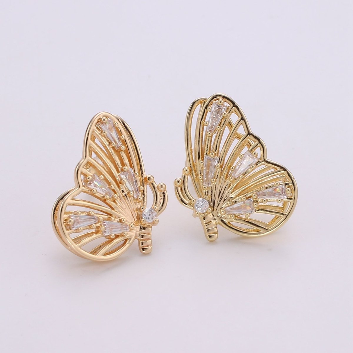 Gold Butterfly Earrings • butterfly stud earrings • Bold earrings • Statement earrings • Big stud earrings • gold stud earrings Q-349
