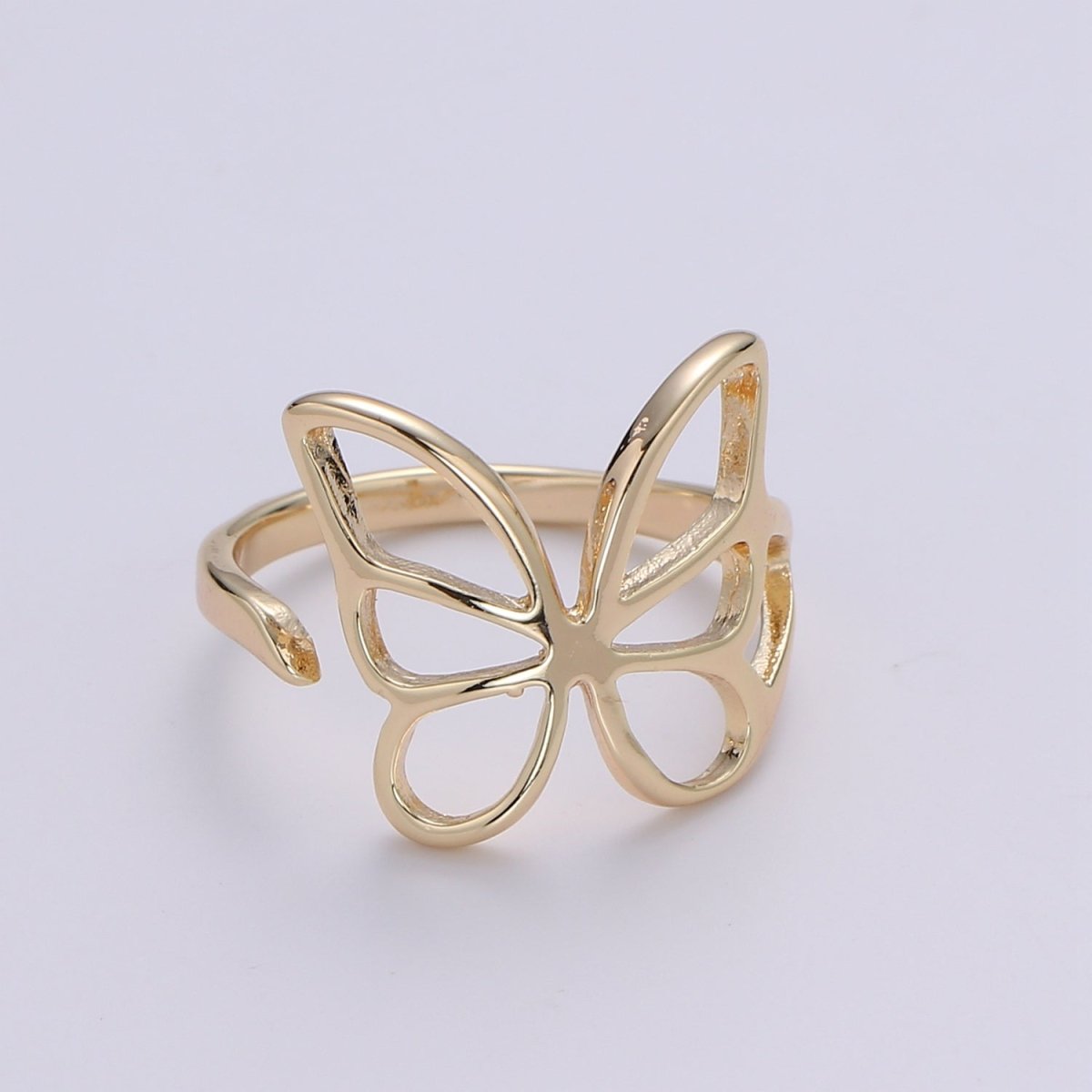 Gold Butterfly Ring, Mariposa Ring, Monarch Ring, Bold Gold Open Adjustable Knot Ring, Animal Gold Minimalist Ring O-314
