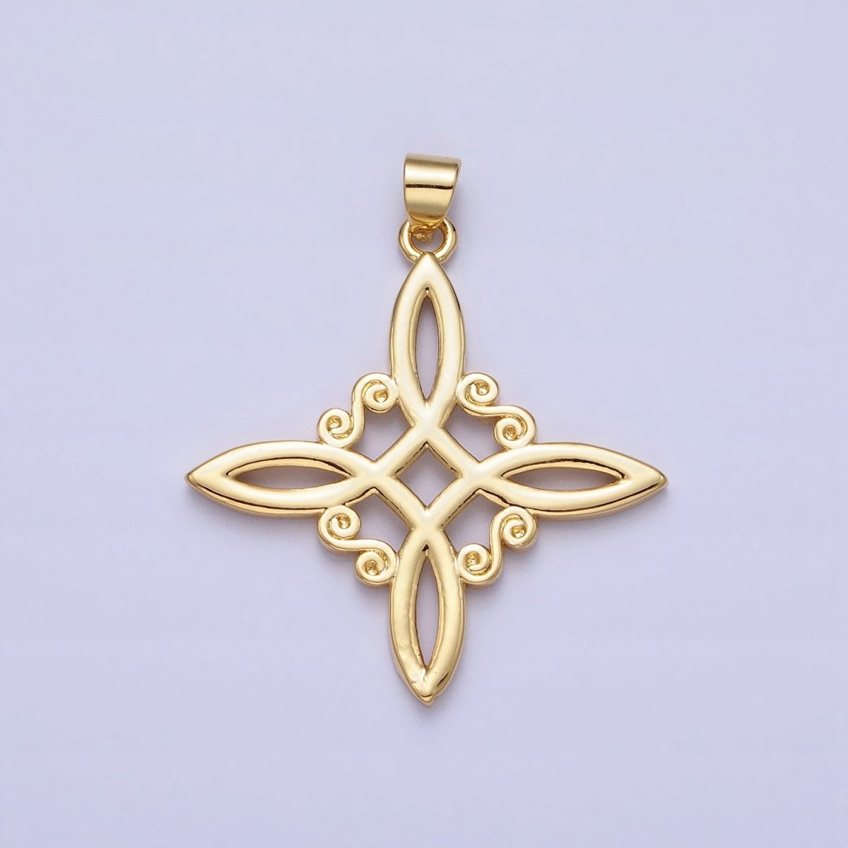 Gold Celtic Eternity Knot Circle Cut Out Pendant Charm Minimalist Jewelry Making AA-048