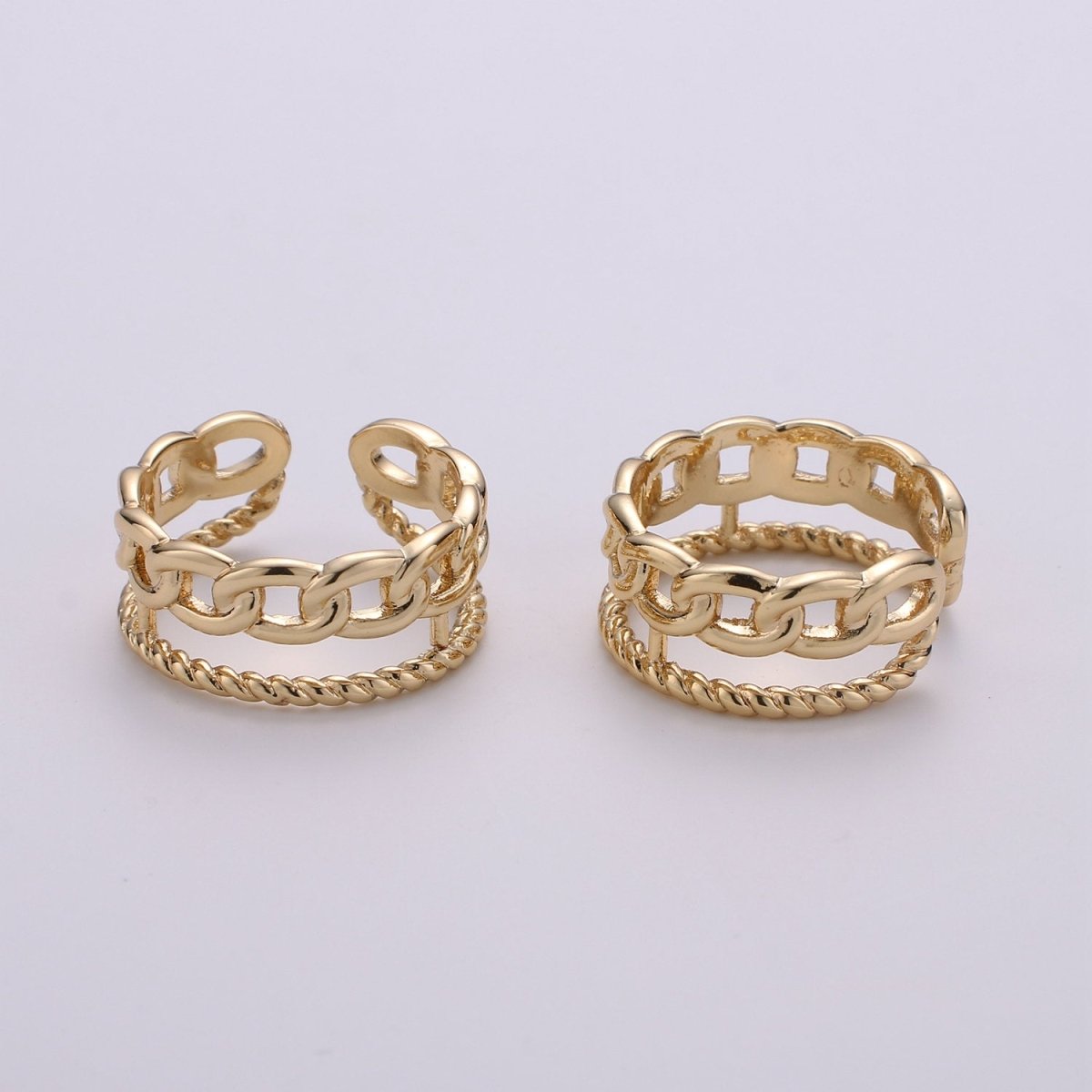 Gold Chain Ring, Bold Ring, Gold Ring, Chunky Ring, Ring, Stackable Ring, Adjustable Ring, Gold Stacking Ring R-001