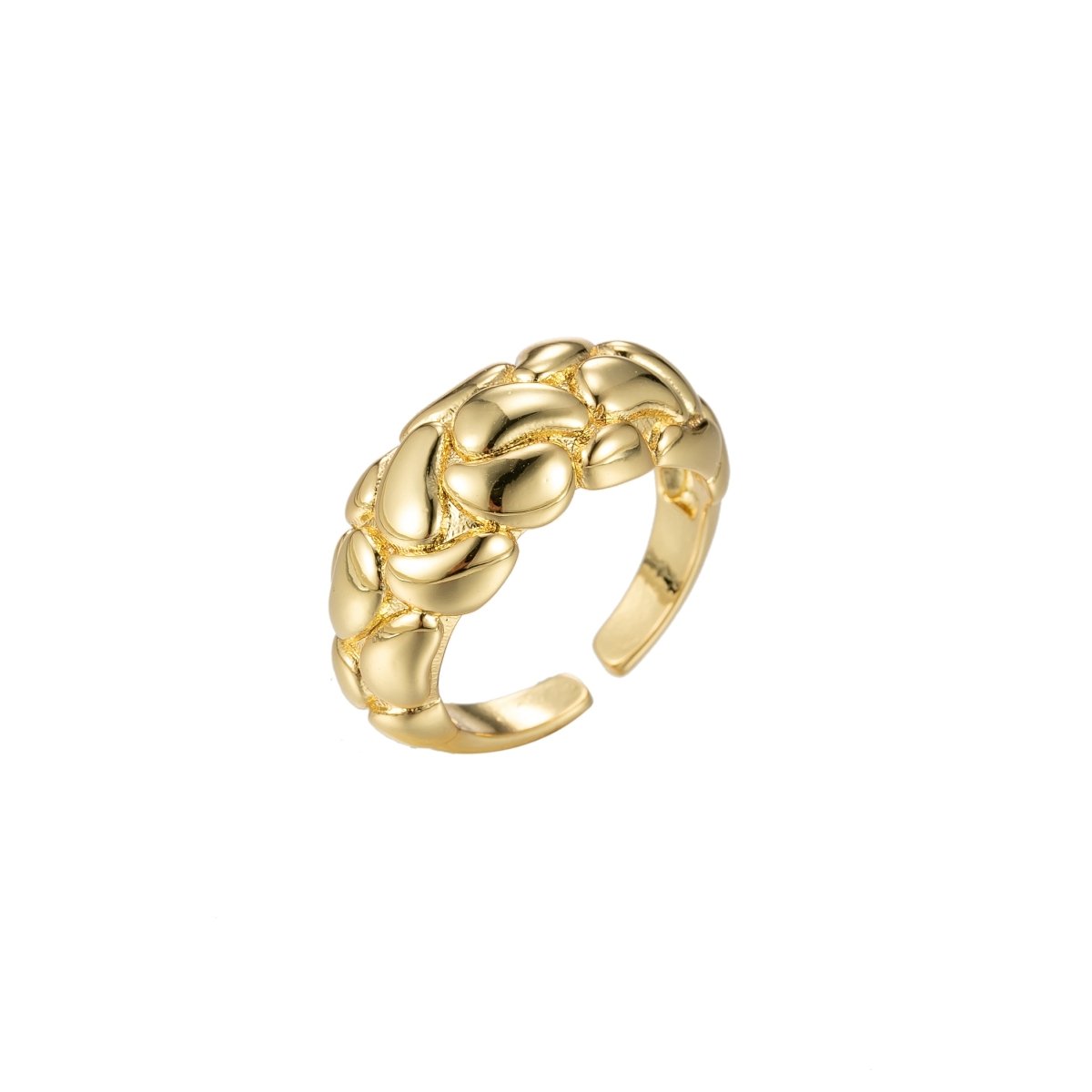Gold Chunky Band Ring, Adjustable Ring, Statement Jewelry, stackable ring, Open Adjustbale ring O-340