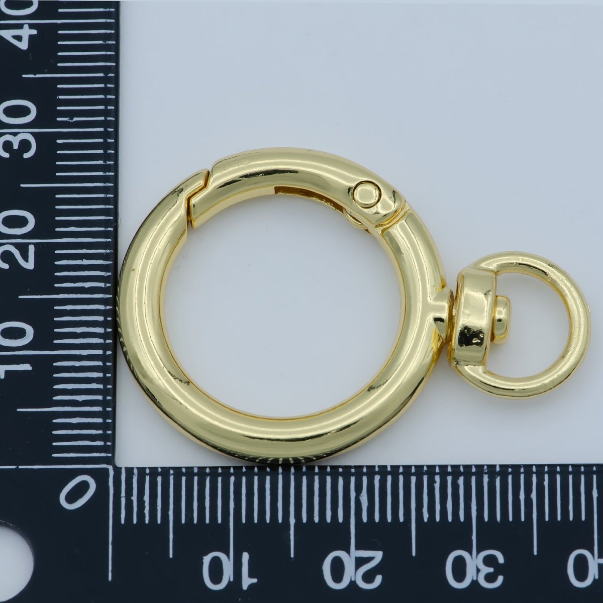 Gold Circle Round Push Gate Ring Clasp For Jewelry Making DIY Supplies  L-338