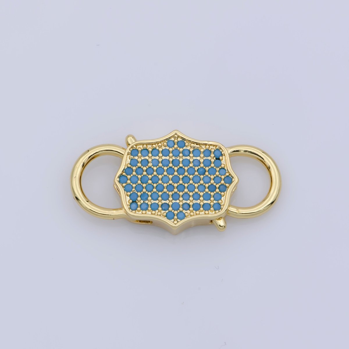 Gold Clasp Buckle Gold Interlock Micro pave Clasp Cubic Interlocking Clasp Fastener for Beading Bracelet Necklace Jewelry supplies F-328