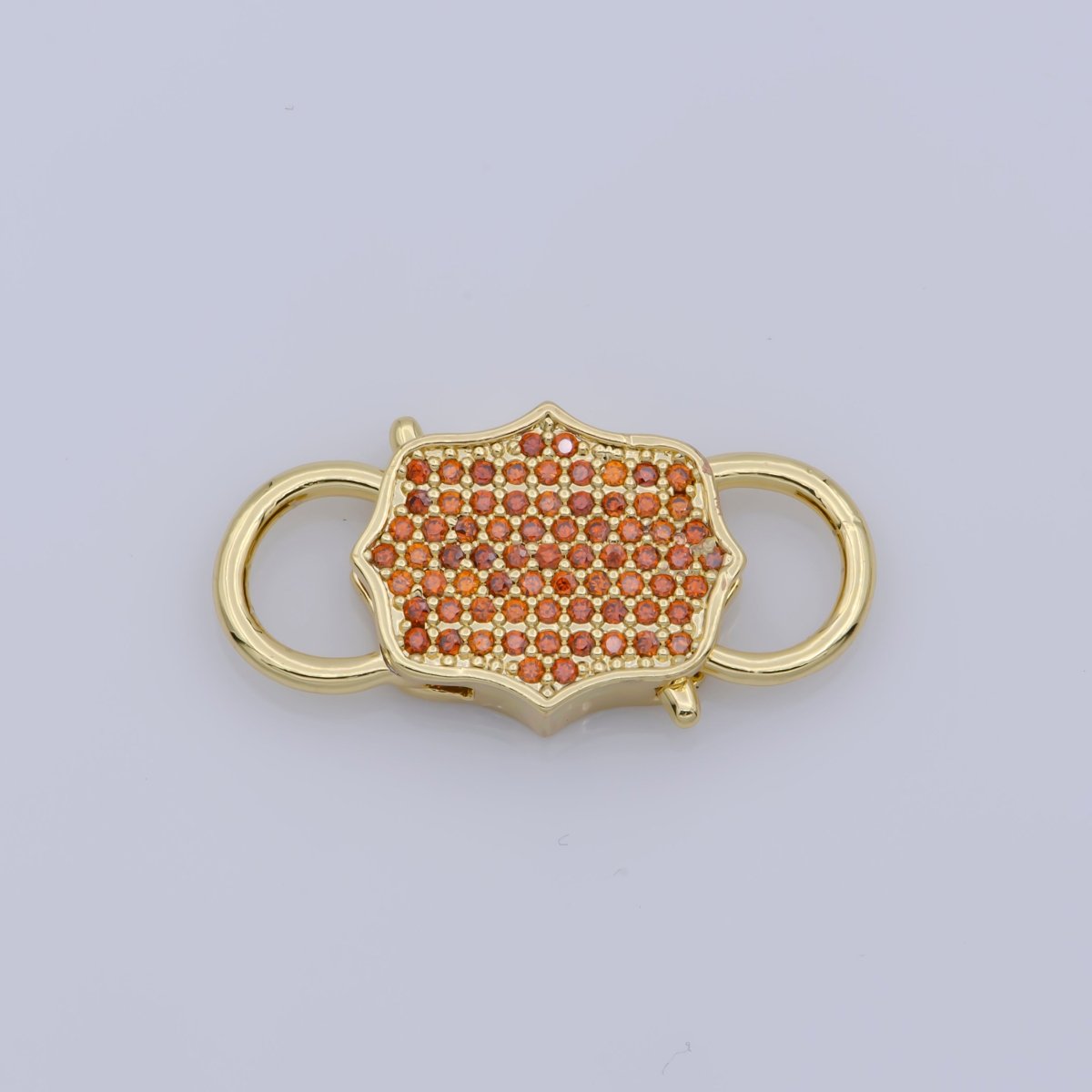 Gold Clasp Buckle Gold Interlock Micro pave Clasp Cubic Interlocking Clasp Fastener for Beading Bracelet Necklace Jewelry supplies F-328