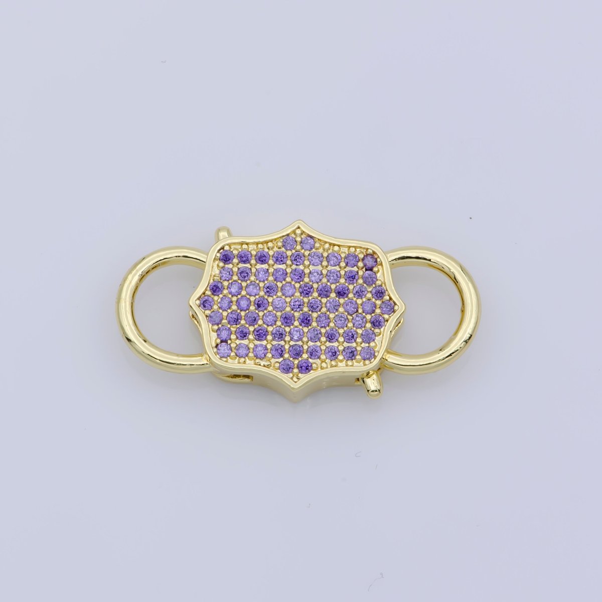 Gold Clasp Buckle Gold Interlock Micro pave Clasp Cubic Interlocking Clasp Fastener for Beading Bracelet Necklace Jewelry supplies F-328