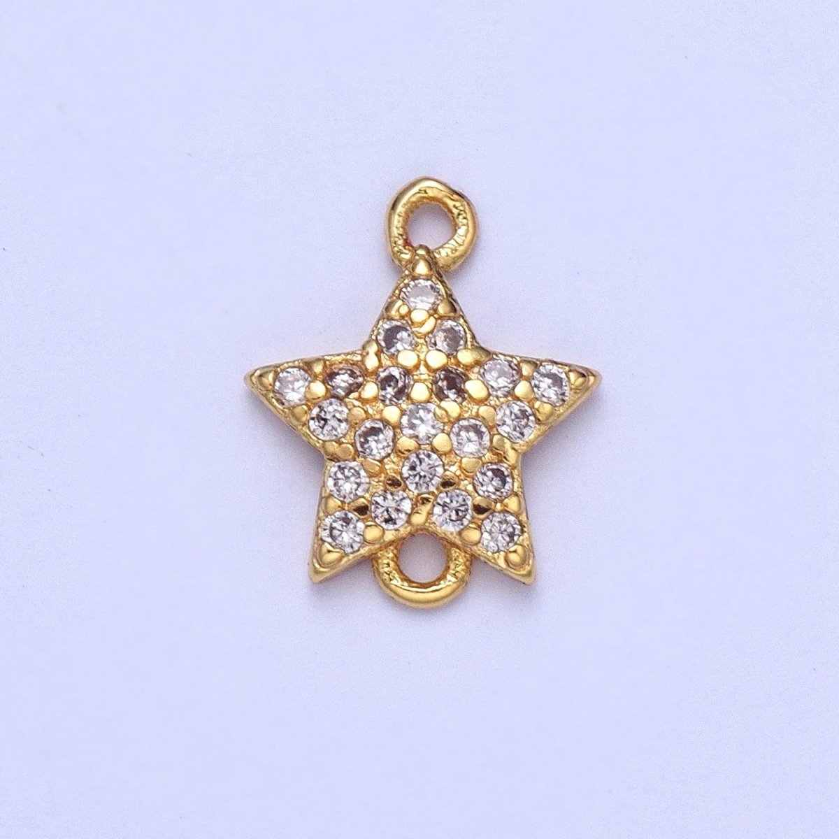 Gold Clear Micro Paved CZ Celestial Star Connector F-456