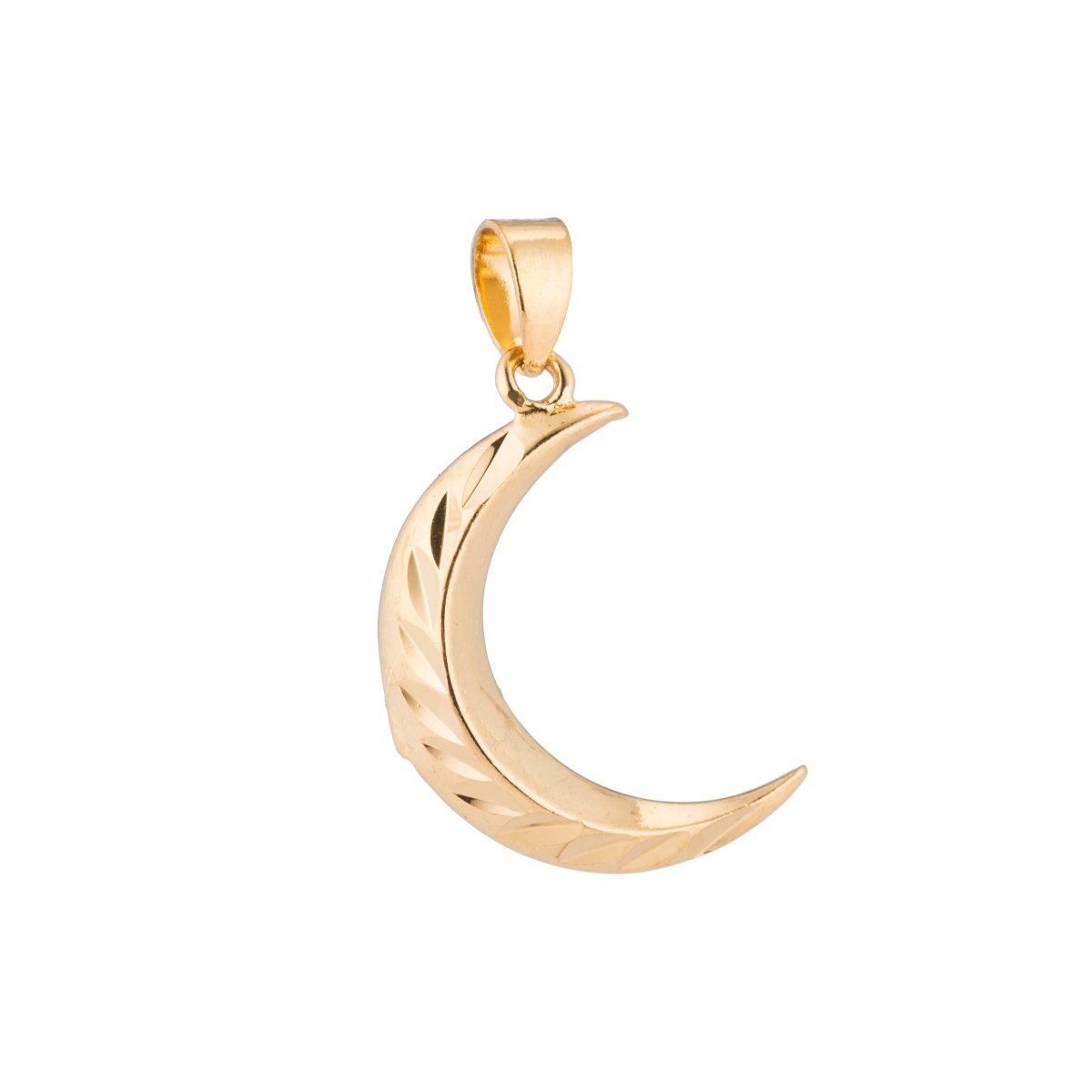 Gold Crescent Moon, Modern, Dream, Cute, Sky, Celestial, Shine, DIY Craft Necklace Pendant Charm Bead Bails Findings for Jewelry Making H-225