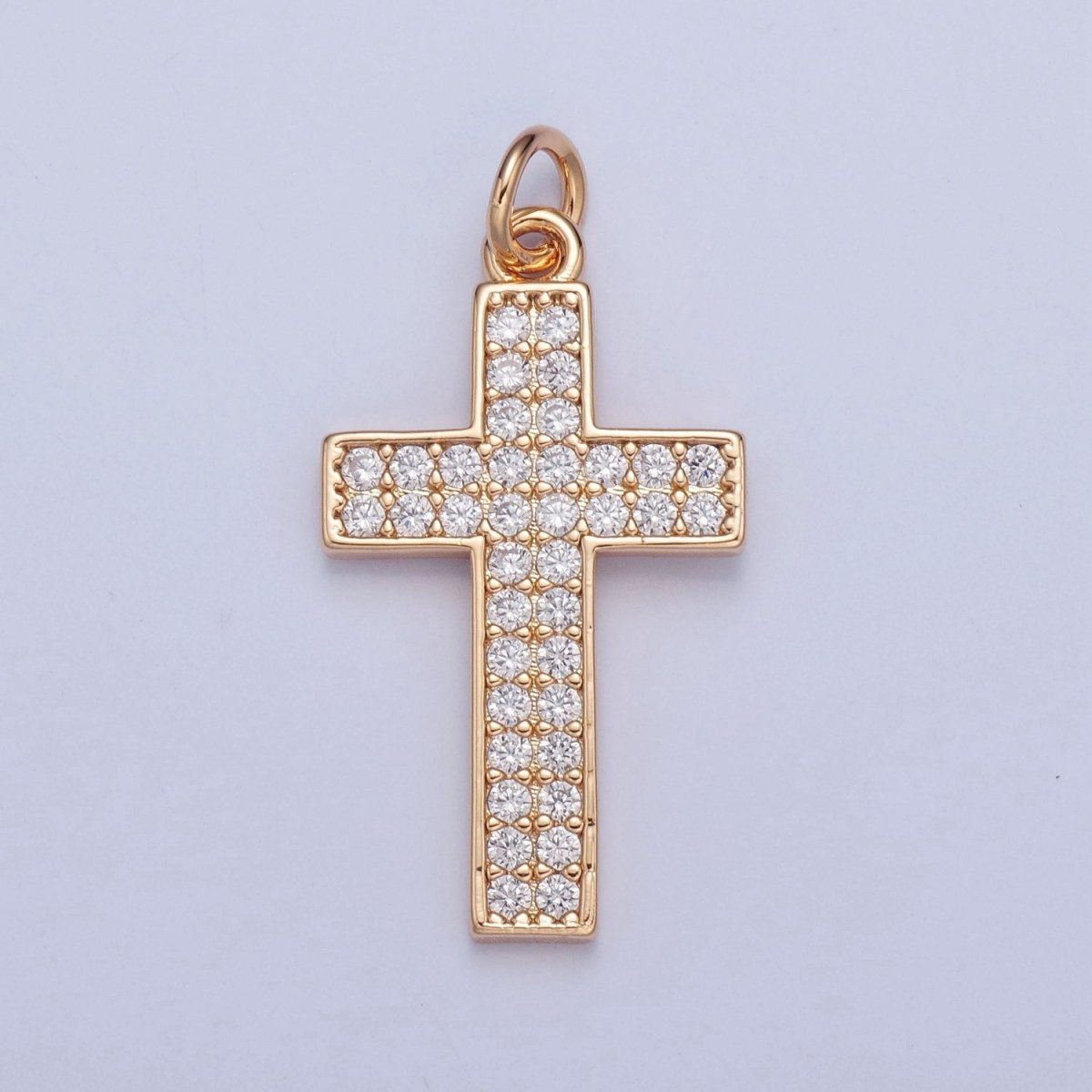 Gold Cross pendant Micro Pave Cross charm X-018