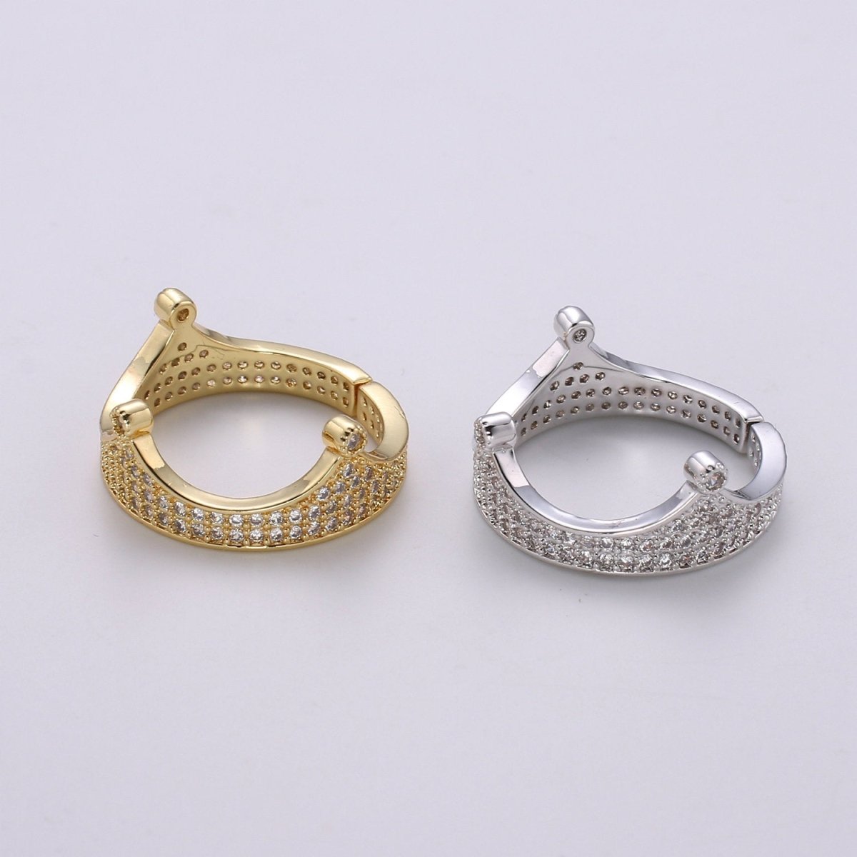 Gold Crown Ring - Micro Pave Crown Ring - Gold Vermeil Cubic Zirconia Adjustable Ring - Silver CZ Ring Crown - Open R-161 R-162