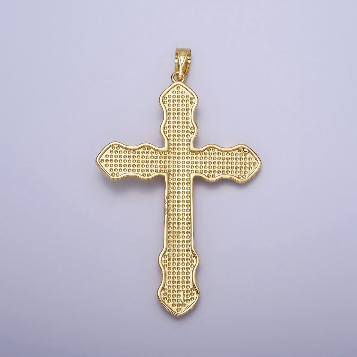 Gold Crucifix Cross Leaf Nature-Themed Religious Pendant | AA084