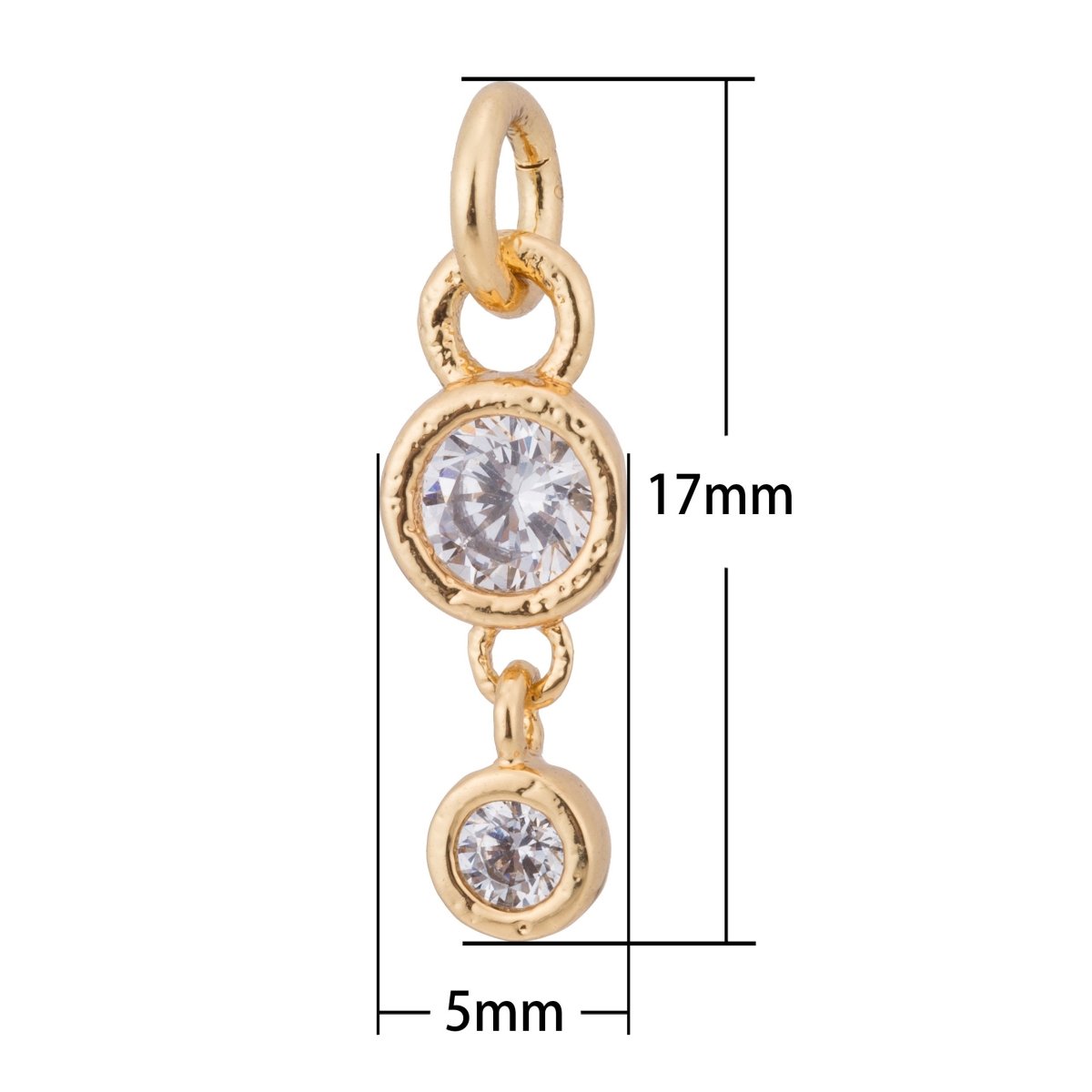 Gold Cute Chain, Dangle, Dainty, Ladies Women Necklace DIY Craft Cubic Zirconia Bracelet Charm Bead Finding Pendant For Jewelry Making C-175