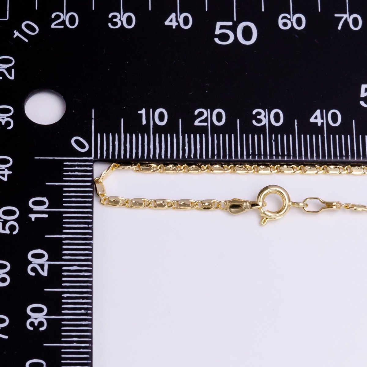 Gold Dainty 1.8mm Unique Dented Link Scroll 18 Inch Layering Chain Necklace | WA-1909 Clearance Pricing