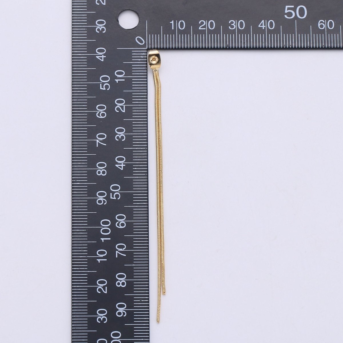 Gold Ear Back Stoppers, Earring Nuts with Long Chain 95mm, Earring Component Findings, Tassel Earring Supply K-423