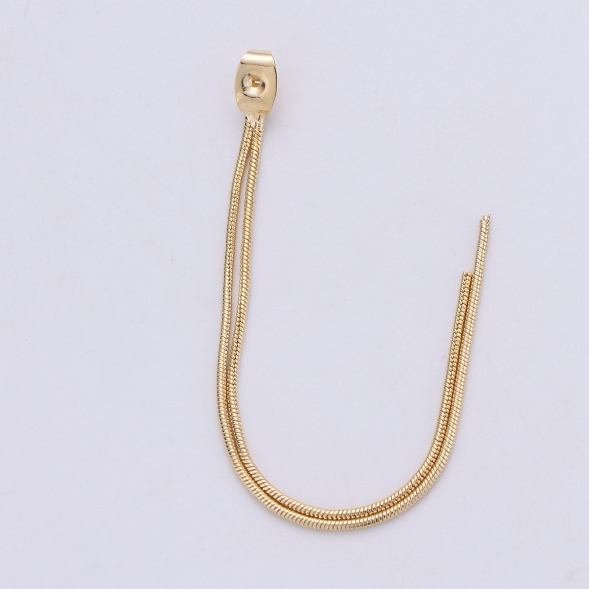 Gold Ear Back Stoppers, Earring Nuts with Long Chain 95mm, Earring Component Findings, Tassel Earring Supply K-423