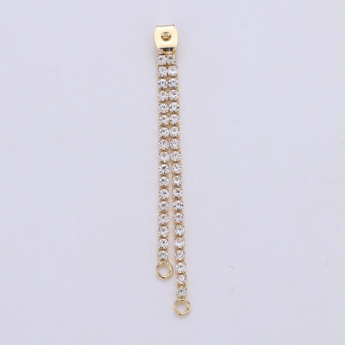 Gold Ear Back Stoppers, Earring Nuts With Micro Pave Tassel, Ear Jacket Jewelry Findings for Earring Component Supply 60mm K-428