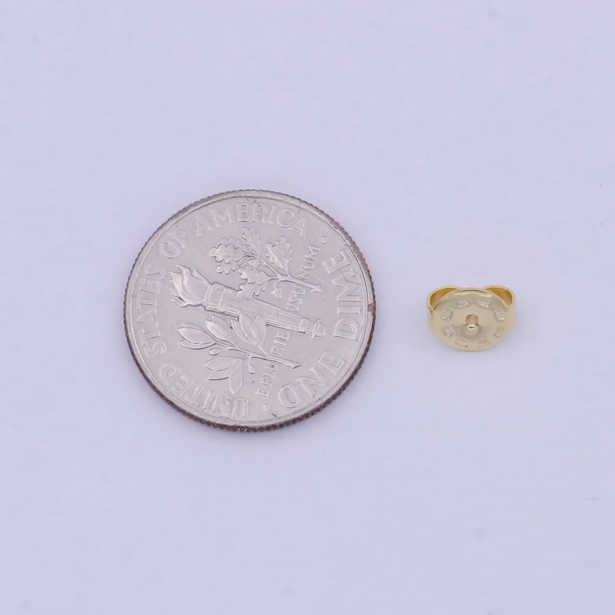 Gold Earring Backs for Studs Hypoallergenic Earring Backs Replacements Posts for Diamond Studs Droopy Secure Locking Earring Backs, 5mm K-353