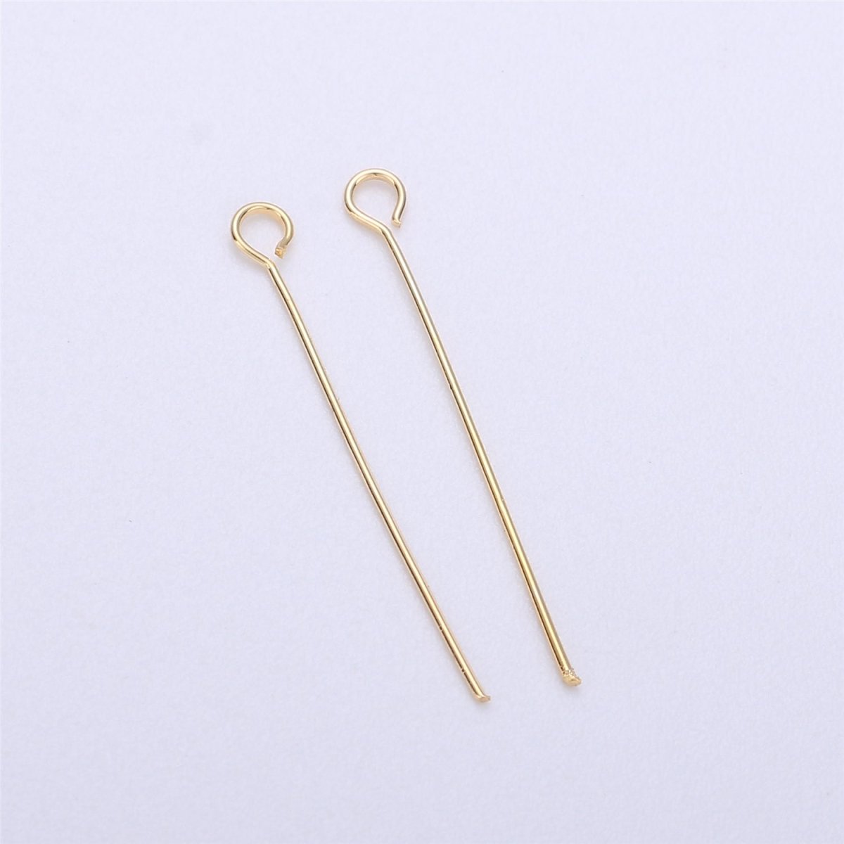 Gold Eye Pin Silver Rose Gold Black Open Eyepins Headpins 0.6mm (24 Gauge) by 15mm, 18mm Jewelry Making Craft Supply DIY Finding K-102 L-546 L-547