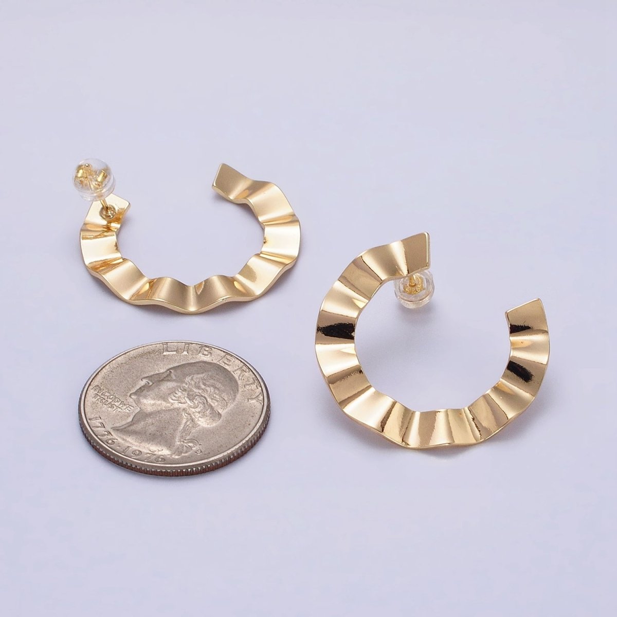 Gold Fan Earrings, Modern Hoops Fan Earrings, Art Deco Earrings Silver Earrings Design AB656 AB667