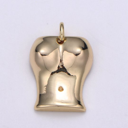 Gold Female Pendant 18k Gold Filled Body Pendant // Goddess Necklace Charm Boobs Necklace Charm // Femnist Jewelry Supply,E-092