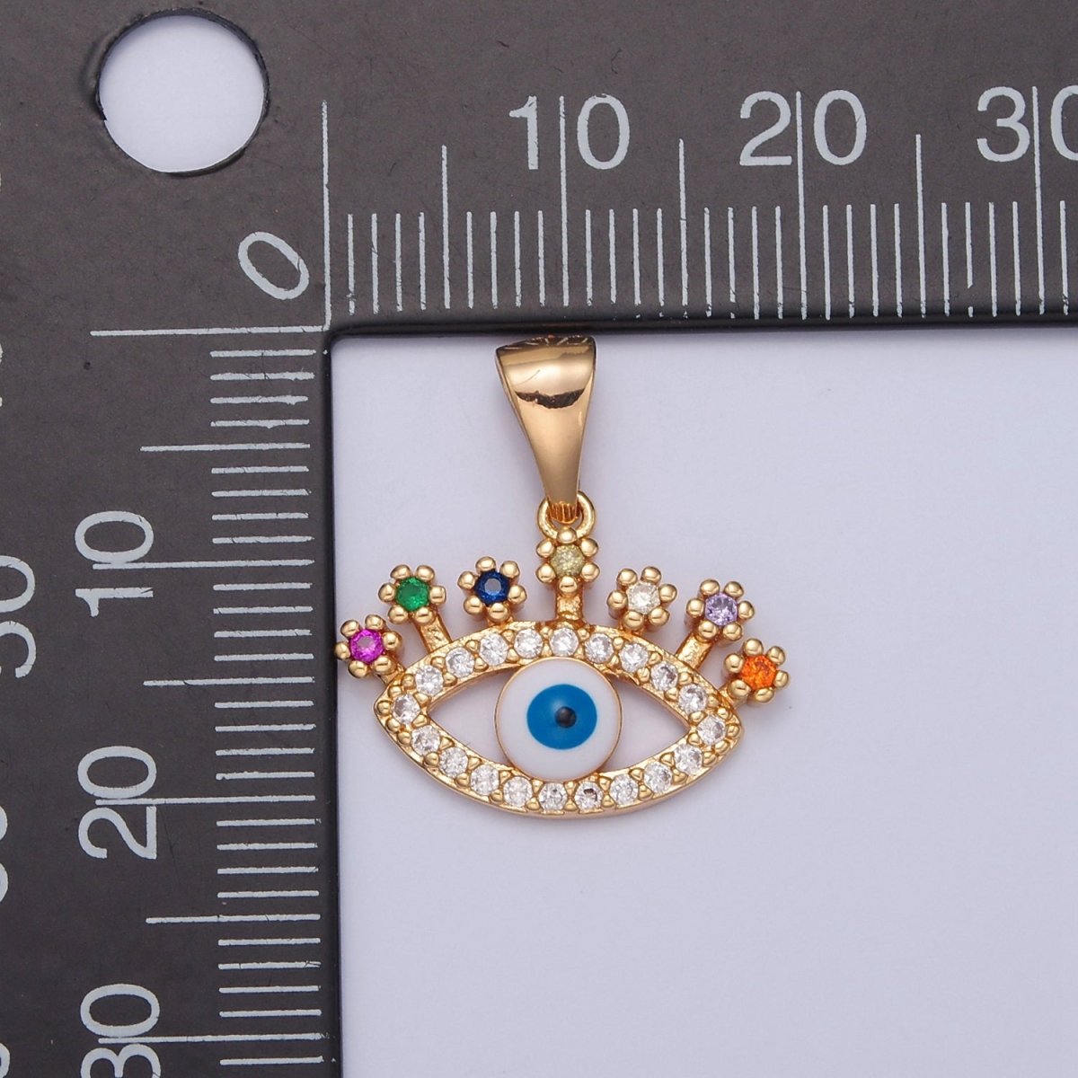 Gold Filed Evil Eye Pendant Gold Eye Pendant Protection Jewelry Amulet Charm J-598