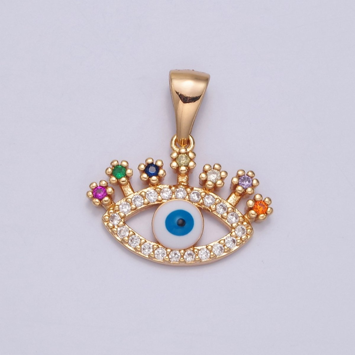 Gold Filed Evil Eye Pendant Gold Eye Pendant Protection Jewelry Amulet Charm J-598