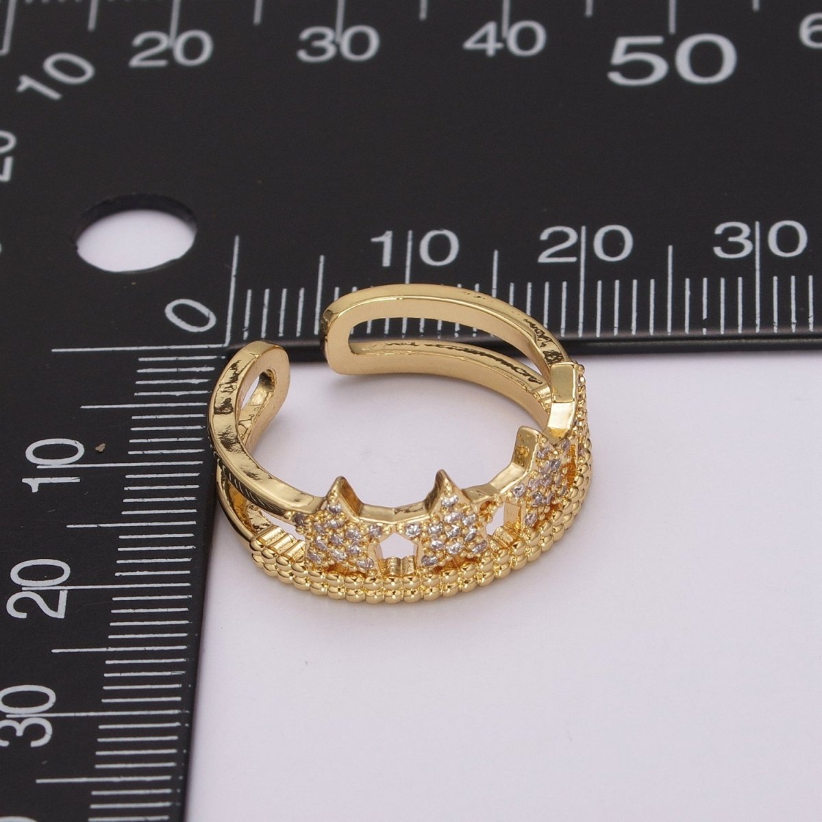 Gold Fill Star Double Band Ring, Elegant Style, Star Ring, Adjustable Size, Gifts For Her, Gifts For Friends, Chic Stories, Birthday U-122