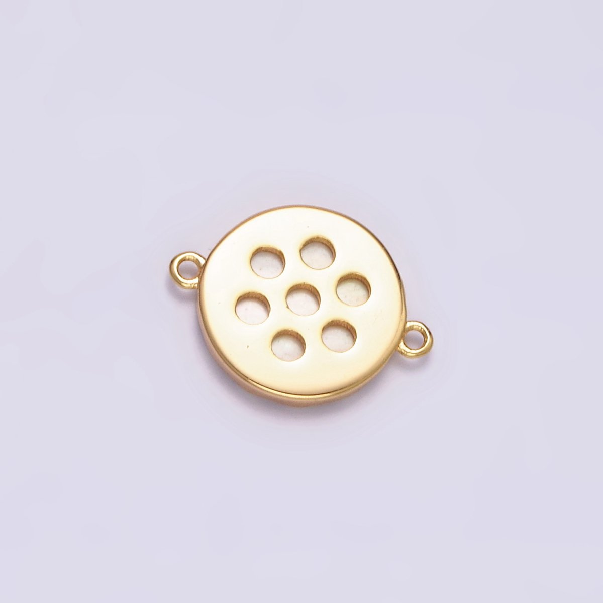 Gold Filled 10mm Shell Pearl Hammered Round Connector G-705