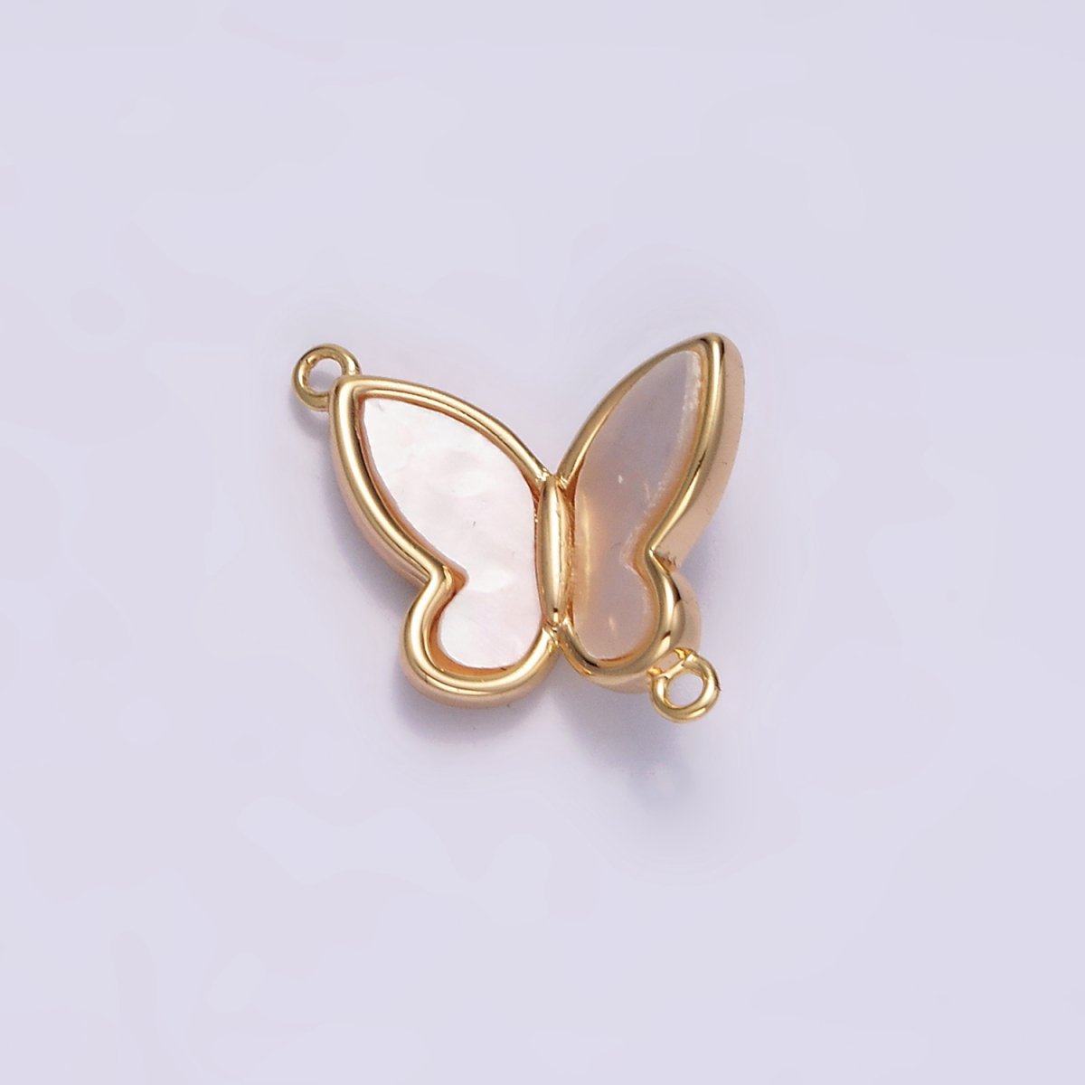 Gold Filled 11.3mm Shell Pearl Butterfly Mariposa Fold Connector G-696