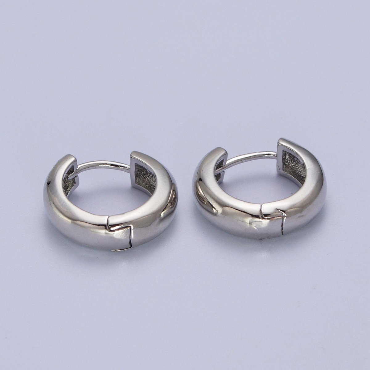 Gold Filled 15mm, 17mm Lever Back Huggie Earrings in Silver & Rose Gold Minimalist Jewelry | AD-264~AD-267