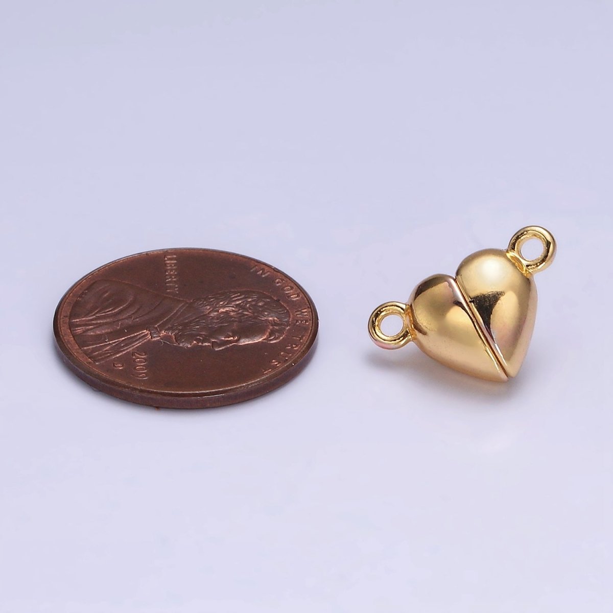 Gold Filled 15mm Heart Magnetic Connector G-645