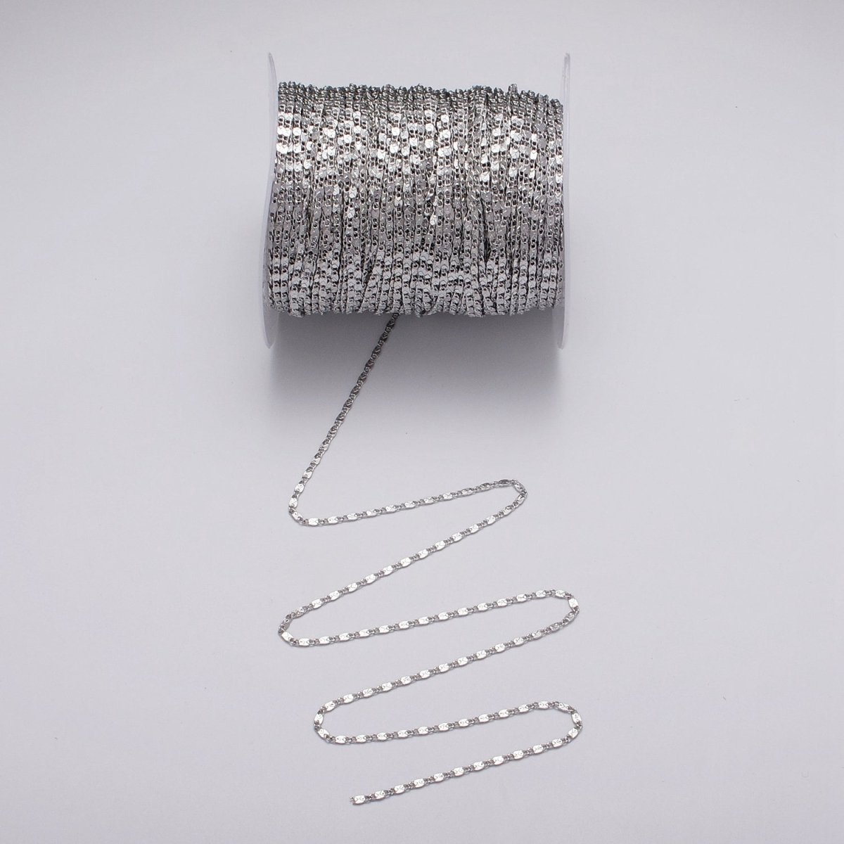 Gold Filled 2mm Textured Scroll Unfinished Chain by Yard in Gold & Silver | ROLL-1028, ROLL-1097 Clearance Pricing