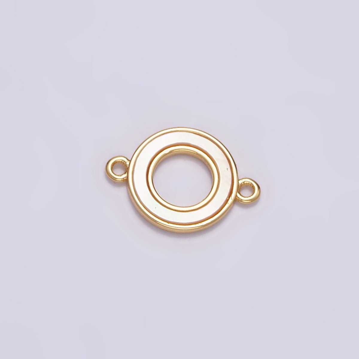 Gold Filled 8.5mm Shell Pearl Open Round Connector G-699