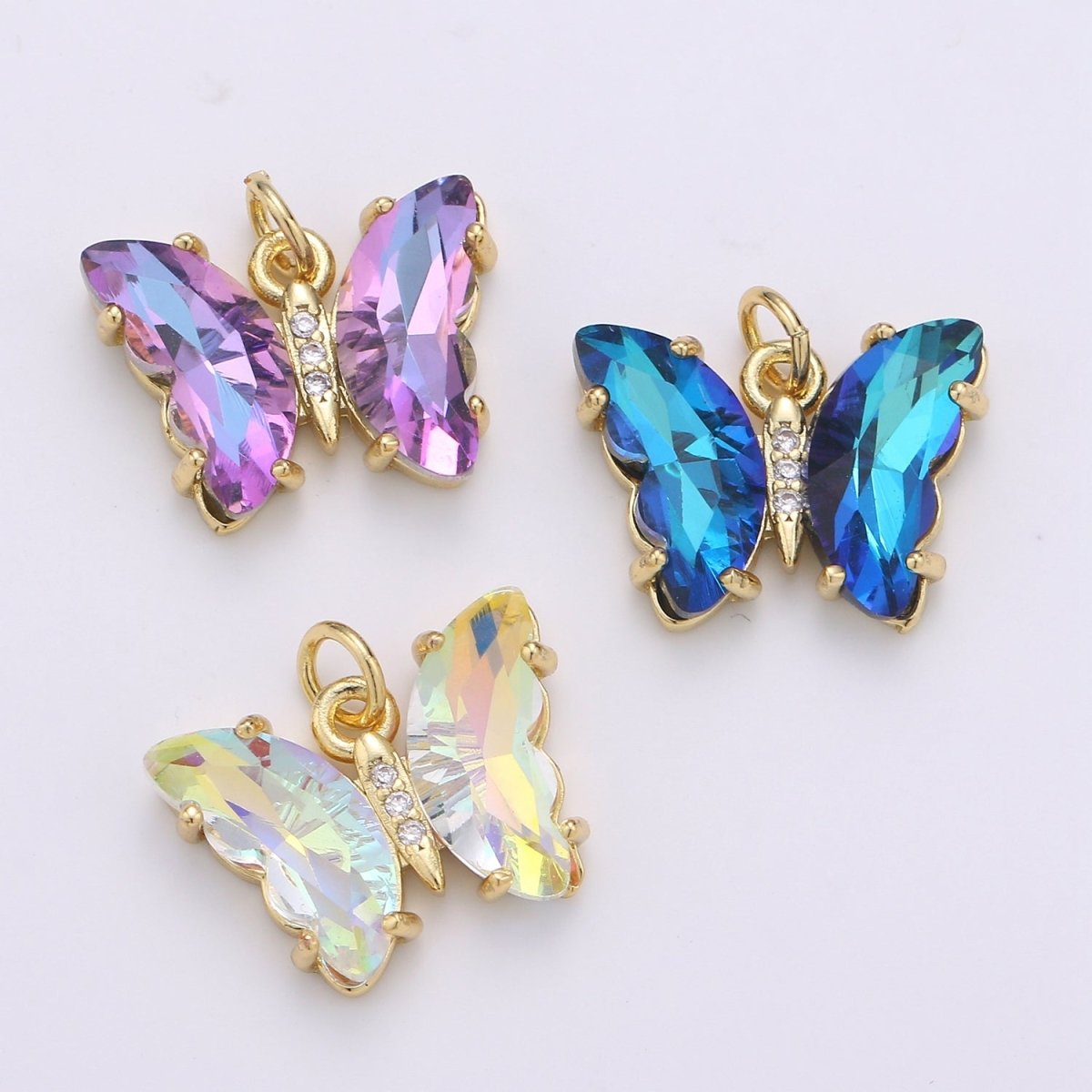 Gold Filled Acrylic Butterfly Charm E-023 E-025 E-326 - E-330