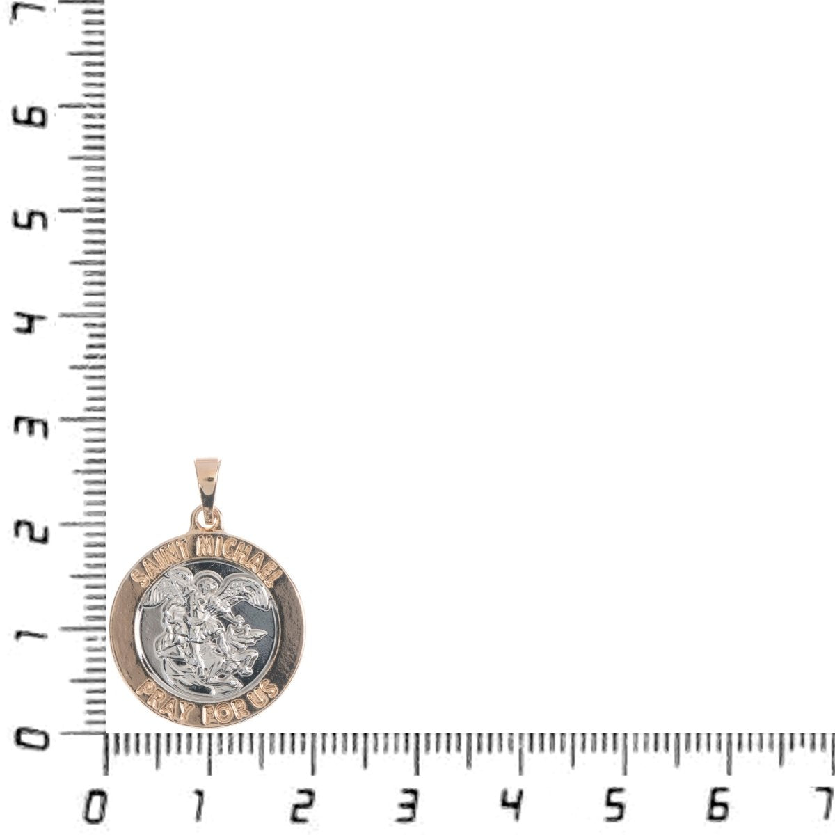 Gold Filled Archangel Saint Michael Medal Pendant for Protection Protect us with Prayer in the back for Necklace Jewelry Making H-771
