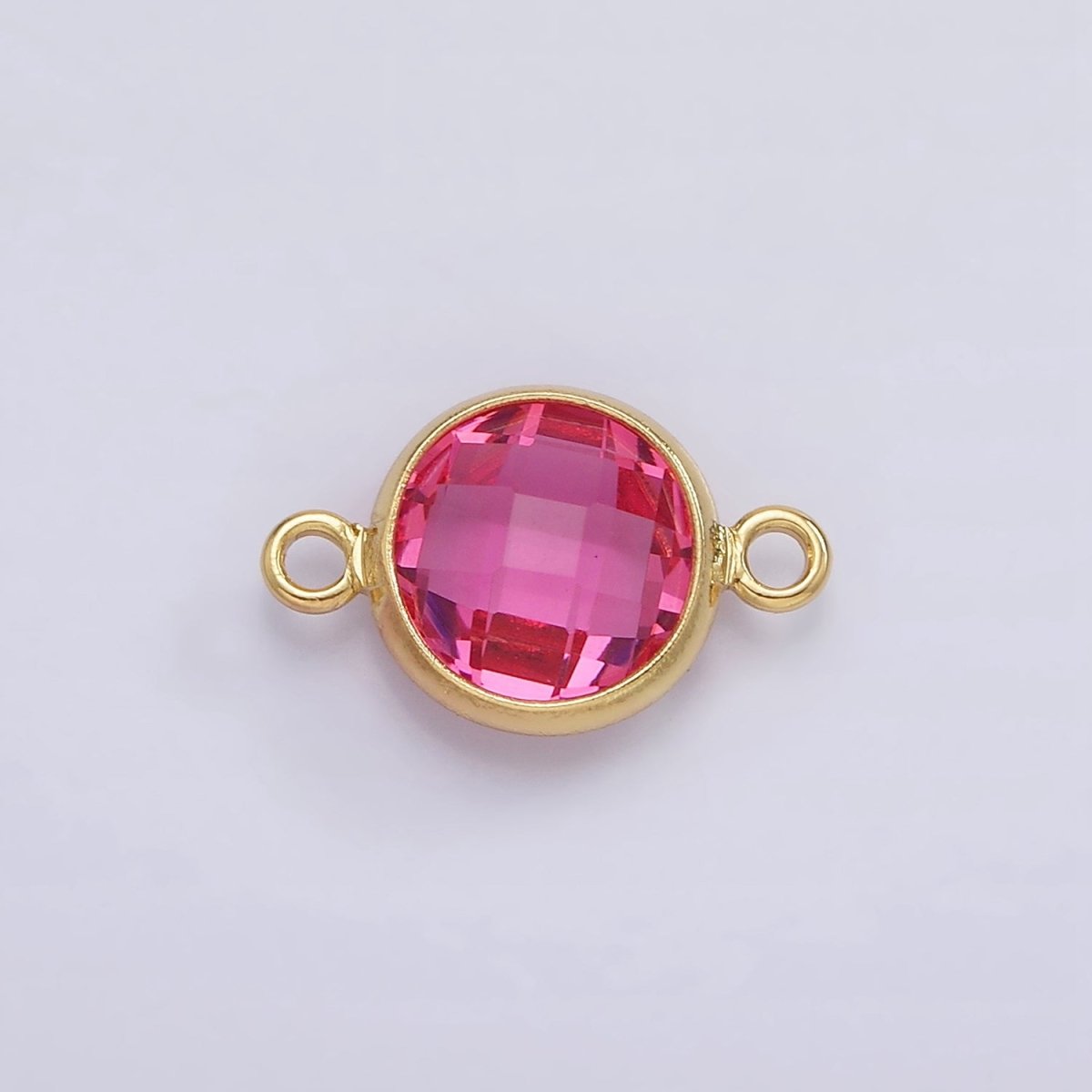 Gold Filled Birthstone CZ Connector Link Connector for Bracelet Necklace School Colors Stone Finding G-766 G-767