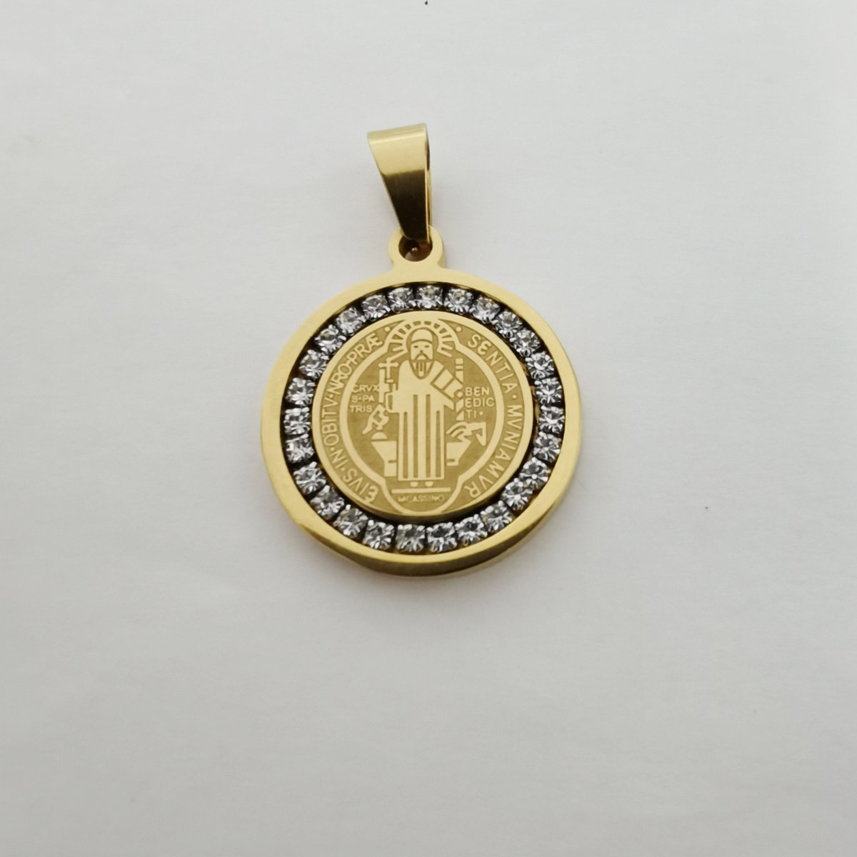 Gold Filled Circle Shaman charm, Cubic Zirconia Jewels, Micro Diamond Paved, Shaman Charm, Religious Charm, For Necklace J-787