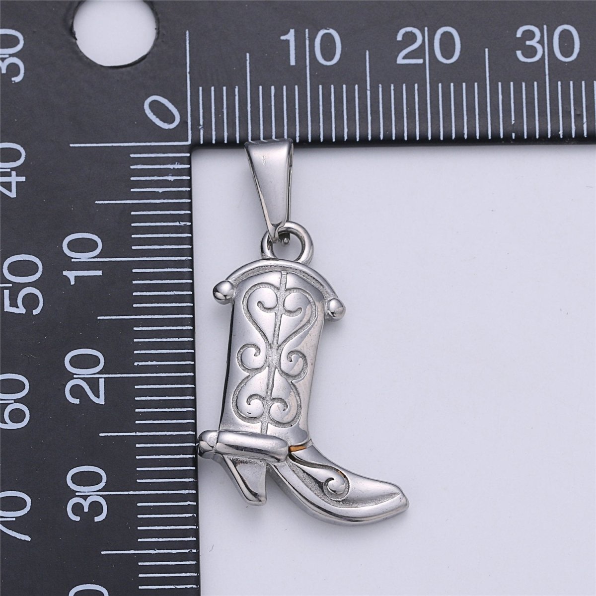 Stainless Steel Gold Filled Cowgirl Boots Charms- Cowgirl Party Pendant- Silver Cowboy Boot Charm Cowgirl Boots Pendant for Necklace Bracelet J-657 J-662