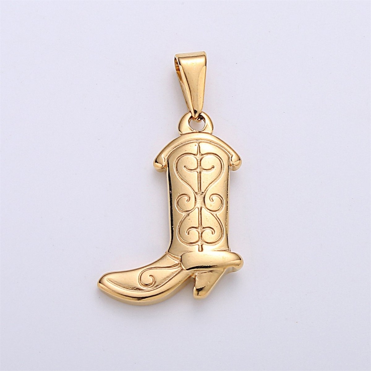 Stainless Steel Gold Filled Cowgirl Boots Charms- Cowgirl Party Pendant- Silver Cowboy Boot Charm Cowgirl Boots Pendant for Necklace Bracelet J-657 J-662
