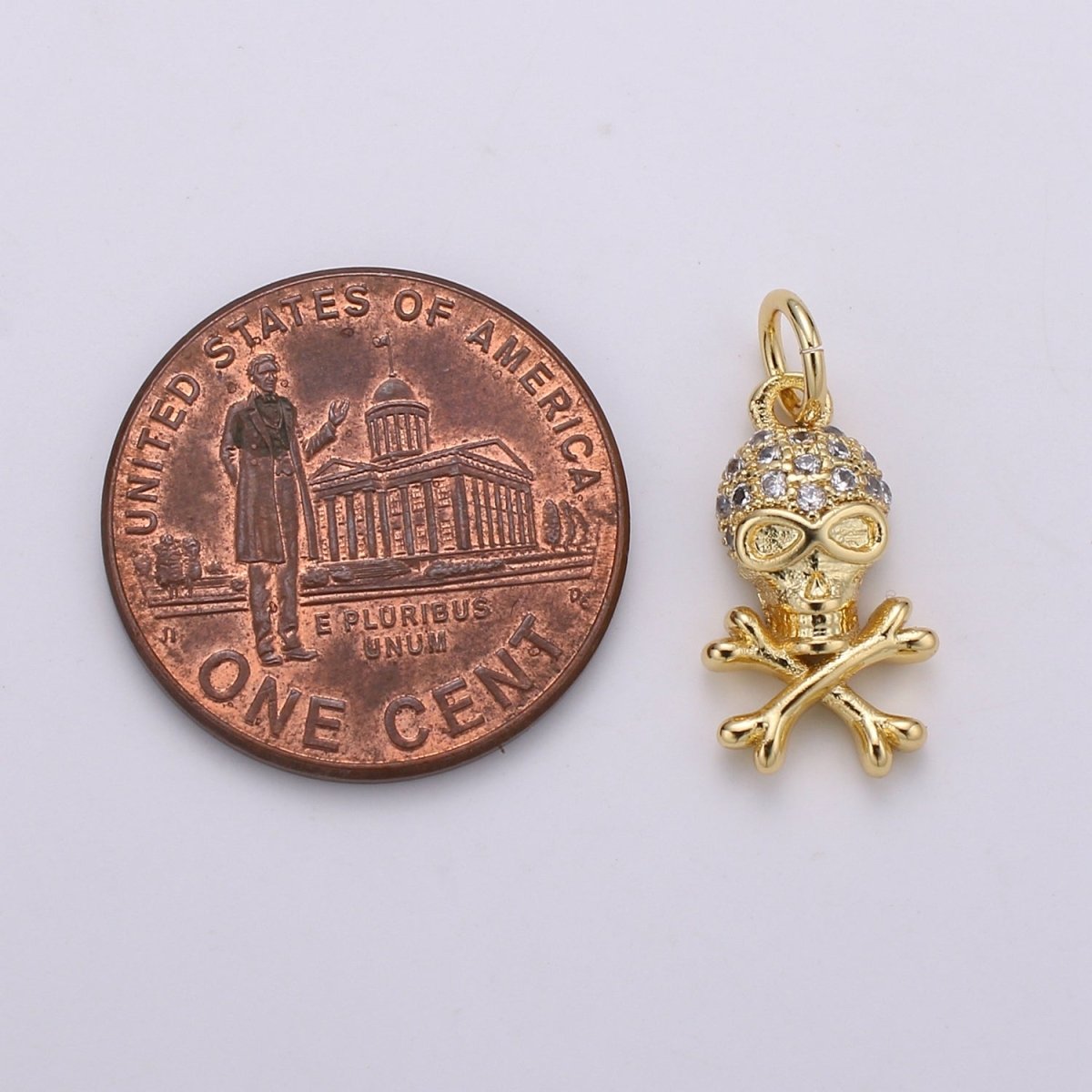 Gold Filled Crystal Danger Sign Charm D-790