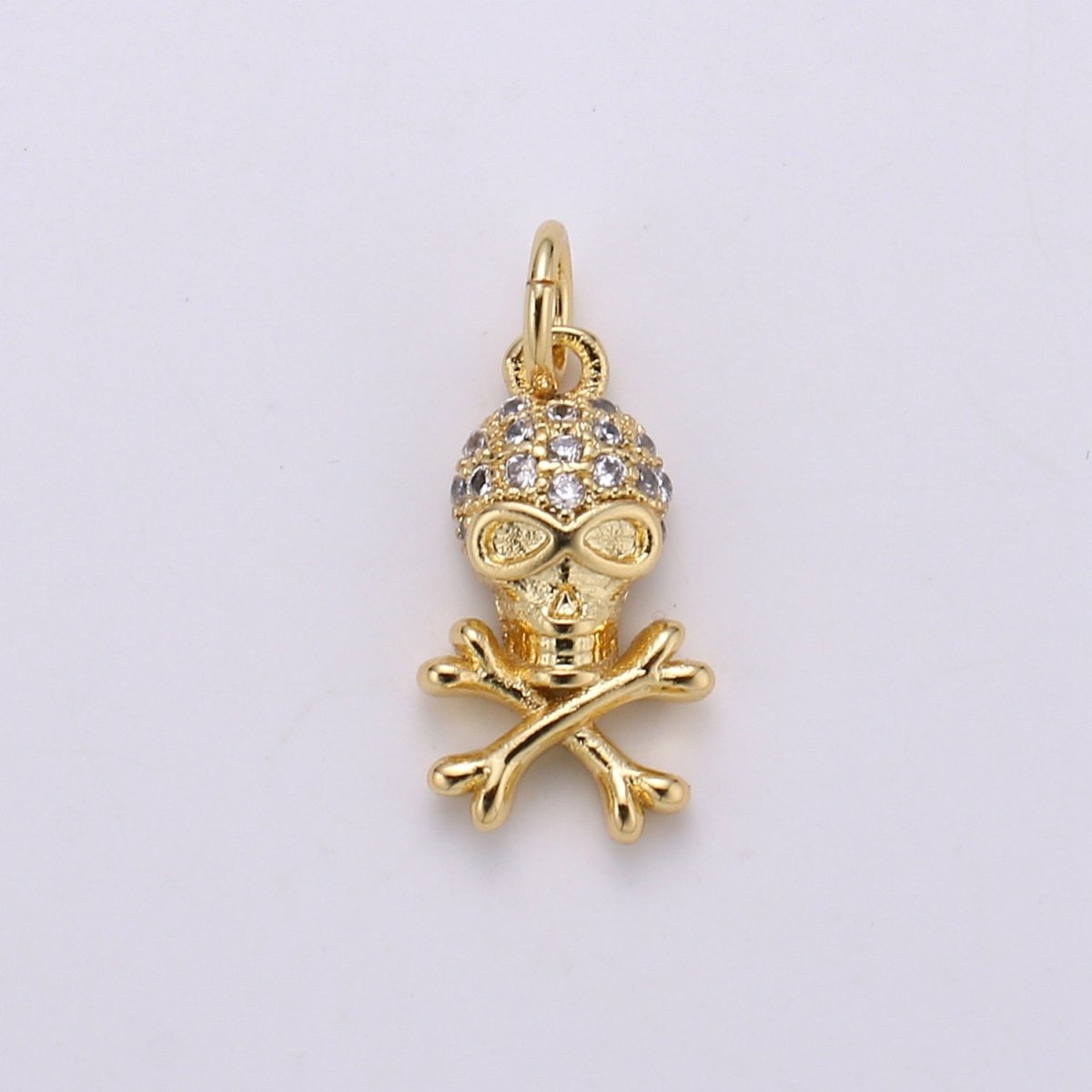 Gold Filled Crystal Danger Sign Charm D-790