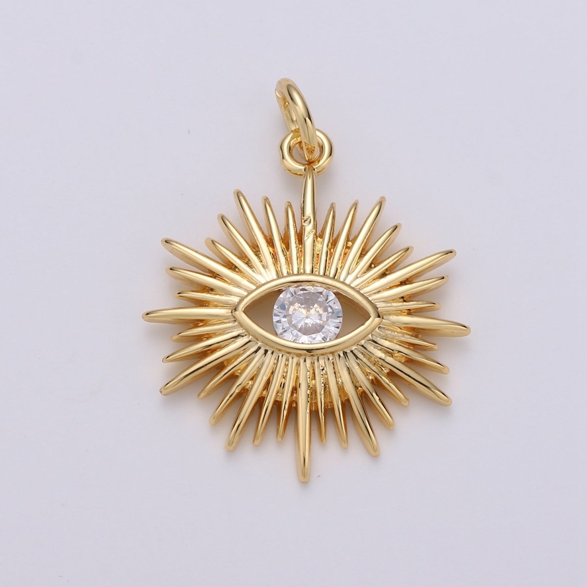 Gold Filled Crystal Eye Charm D-894