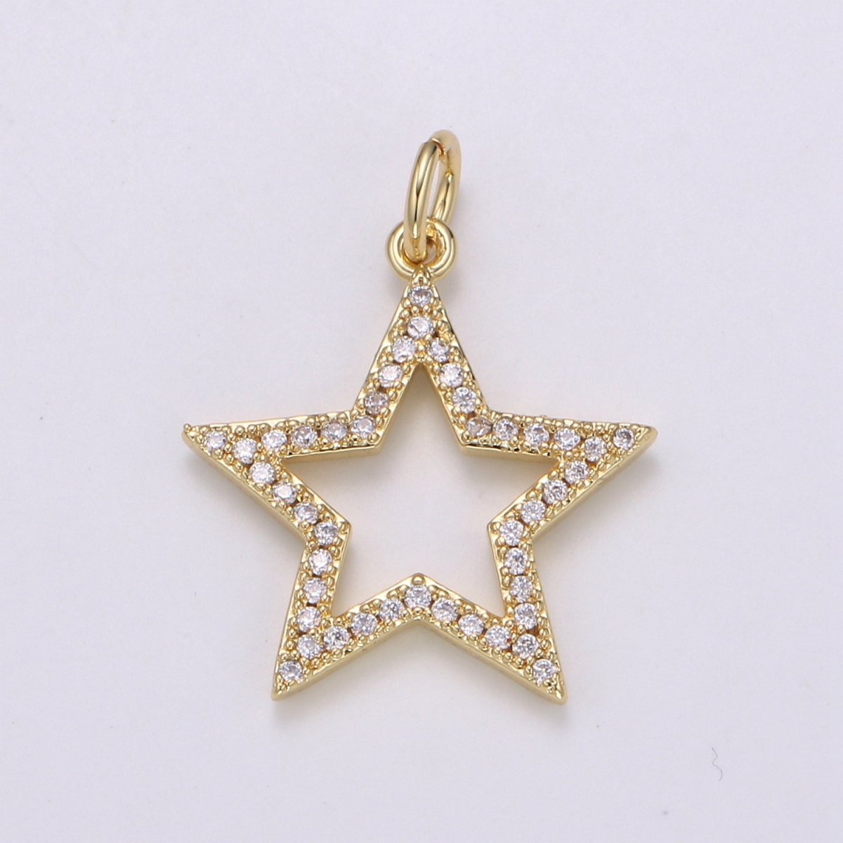 Gold Filled Crystal Star Charm E-157