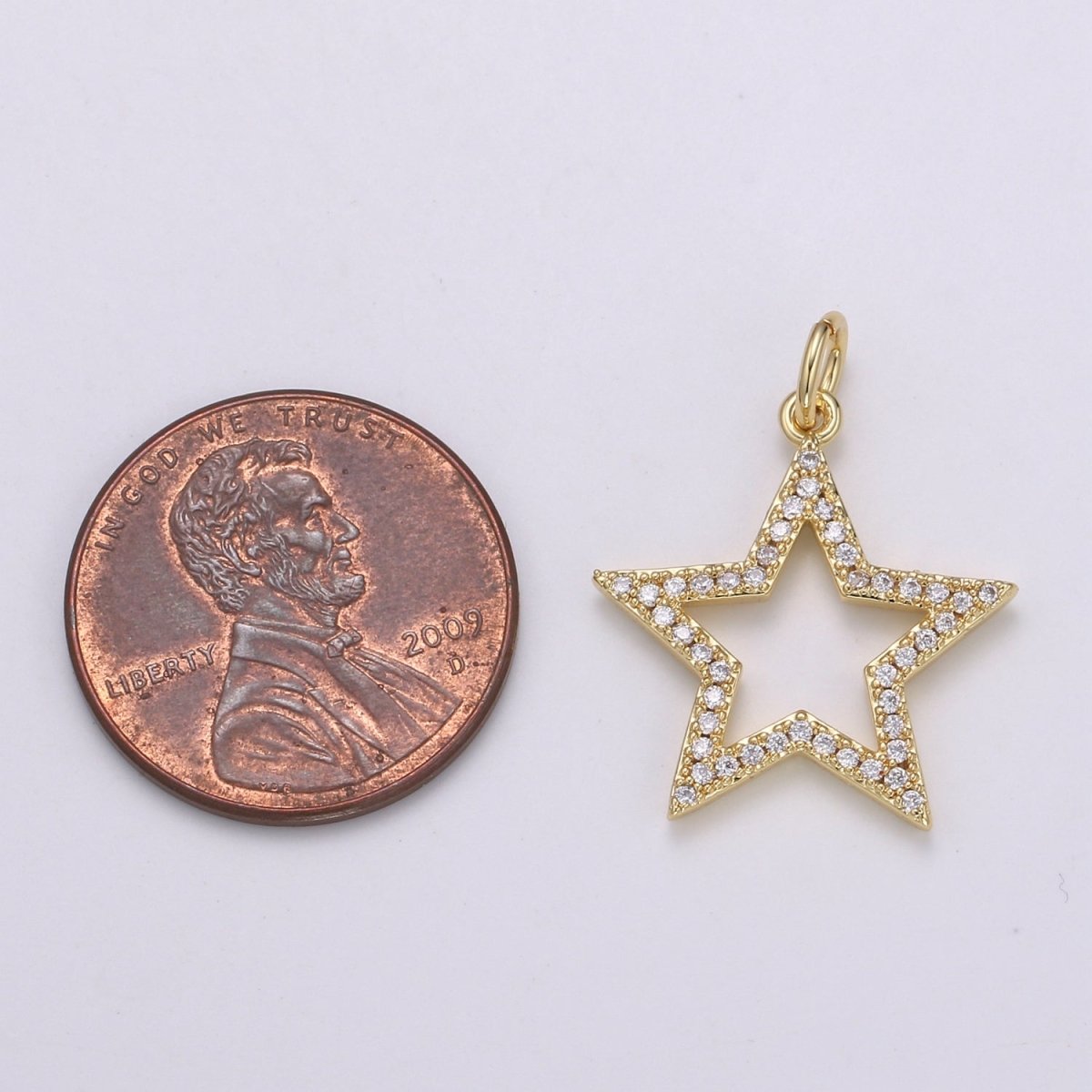 Gold Filled Crystal Star Charm E-157