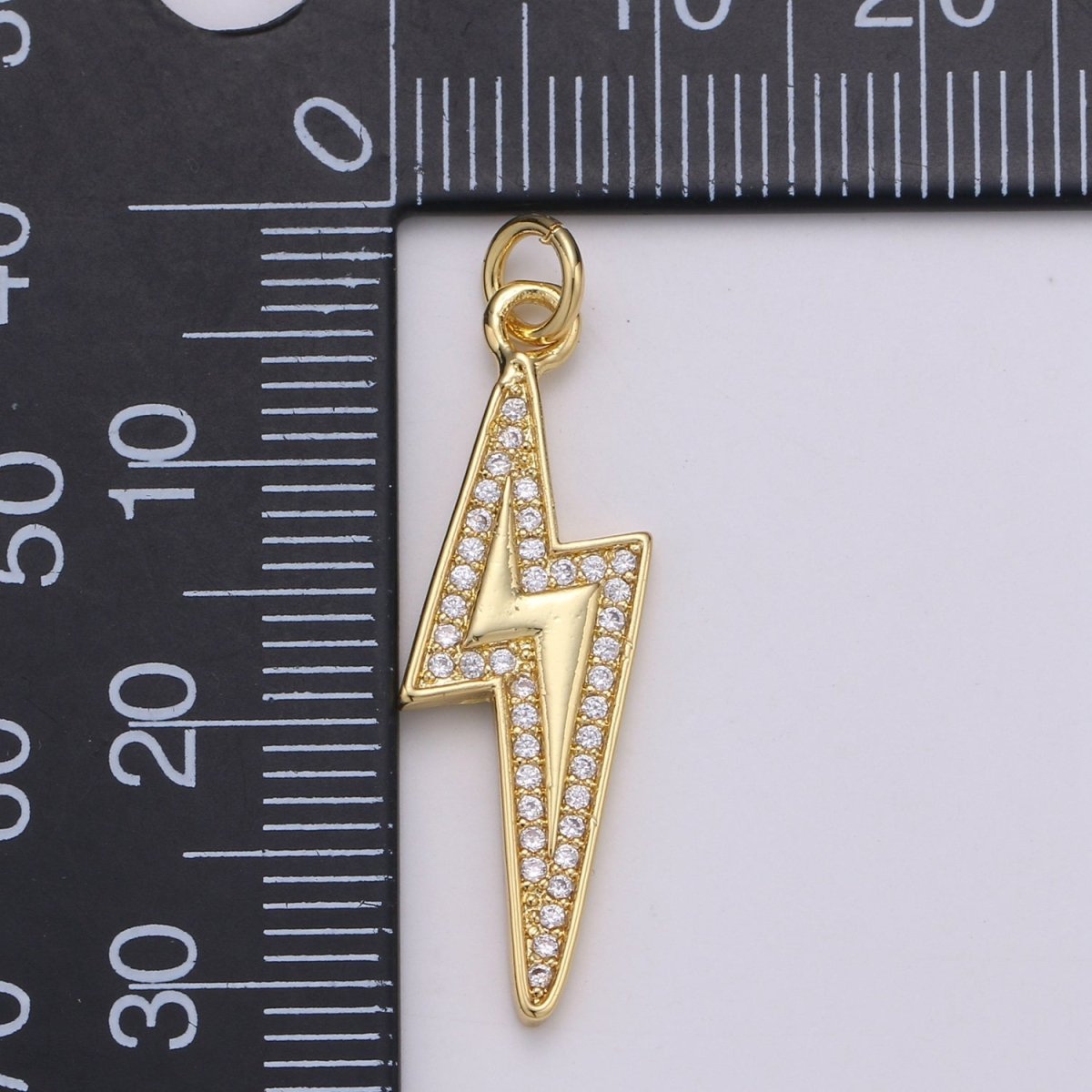 Gold Filled Crystal Thunder Bolt Lightning Gold Filled Charm D-834