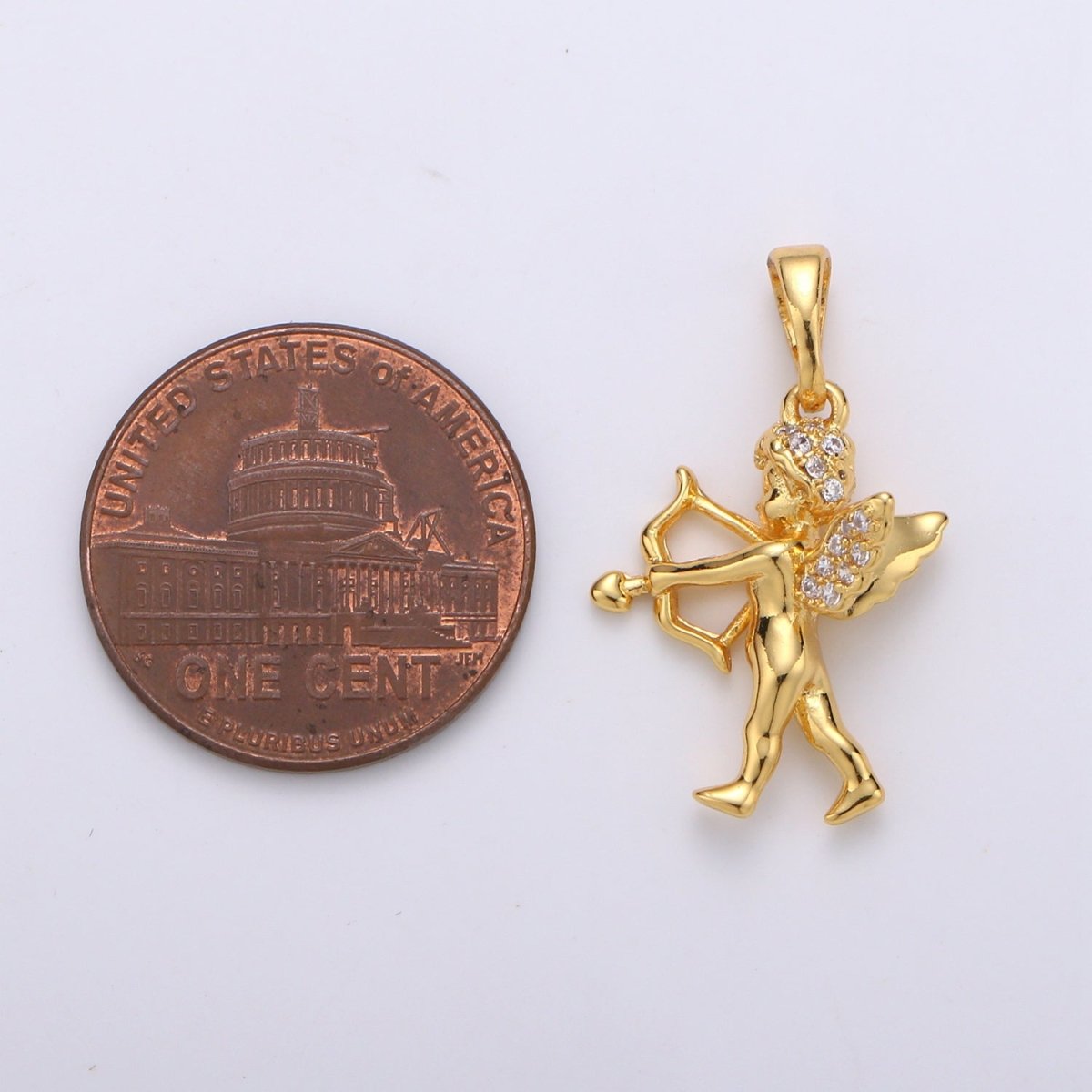 Gold Filled Cupid Pendants  J-068
