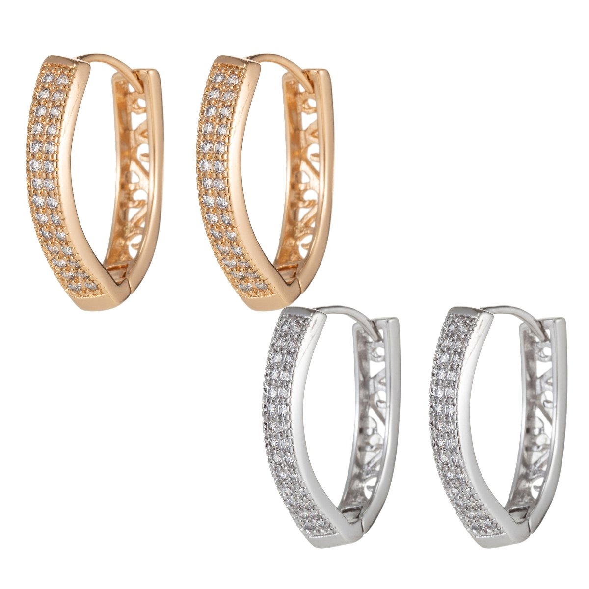 Gold Filled Dainty earrings, Clear Cubic small hoops, Tiny hoops, Dainty hoops, Minimalist hoop earrings, Huggie hoop earrings Q-063 Q-065