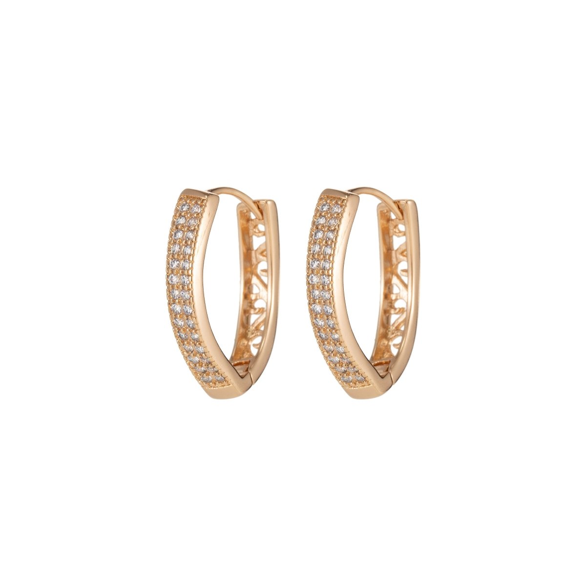 Gold Filled Dainty earrings, Clear Cubic small hoops, Tiny hoops, Dainty hoops, Minimalist hoop earrings, Huggie hoop earrings Q-063 Q-065