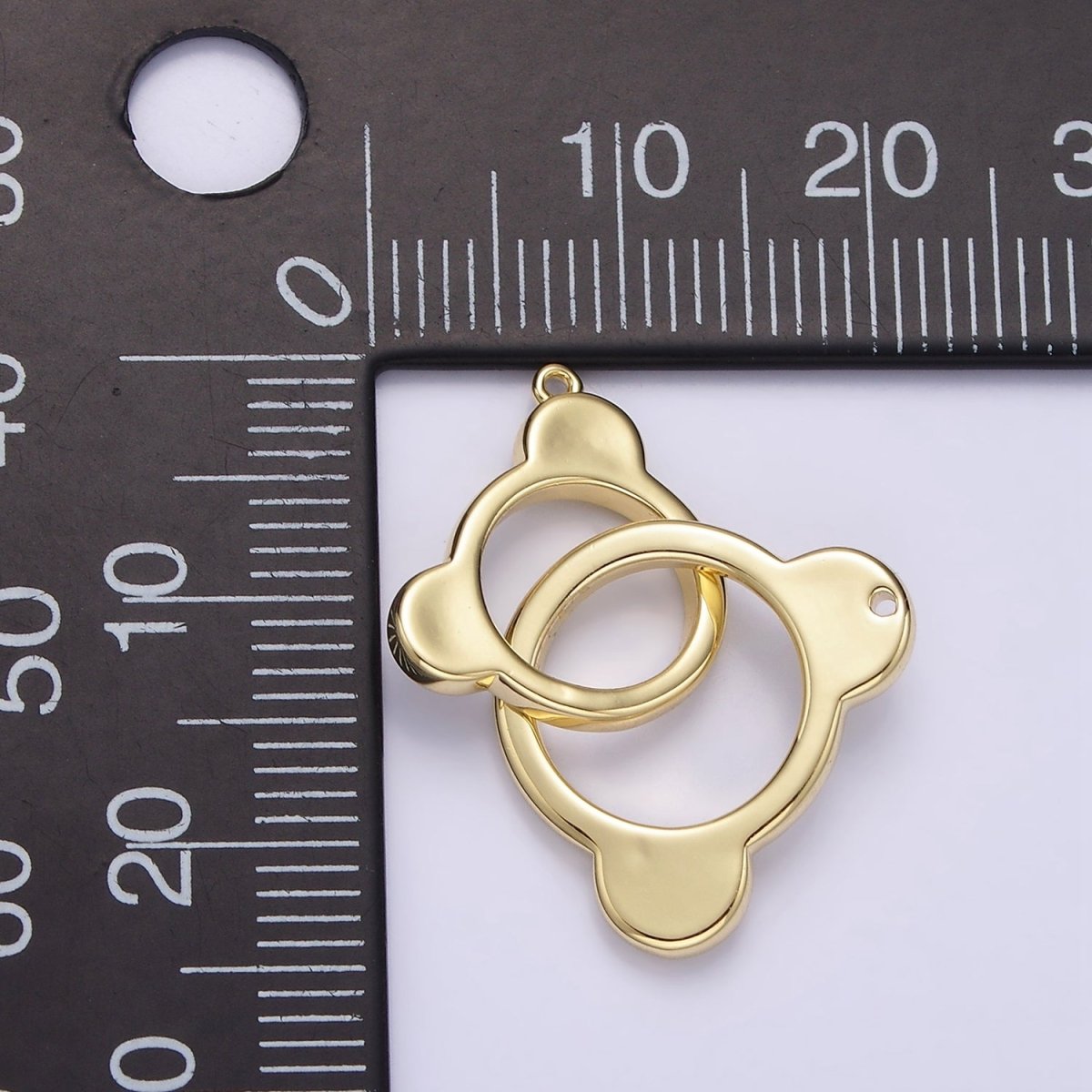 14K Gold Filled Double Open Bear Ears Connector | G935