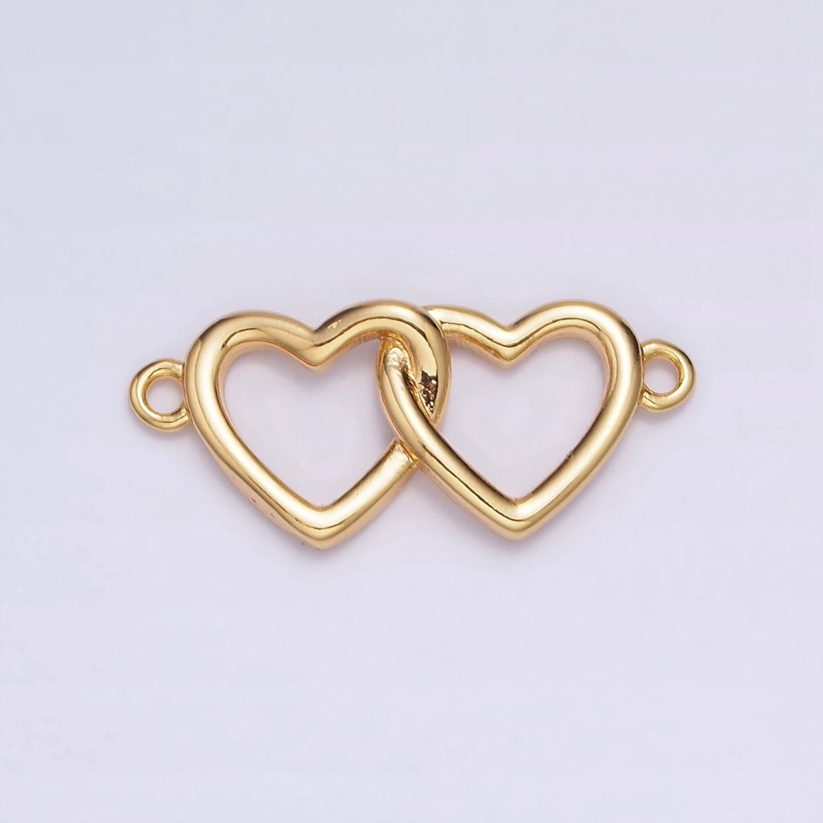 Gold Filled Double Open Heart Minimalist Connector G-646